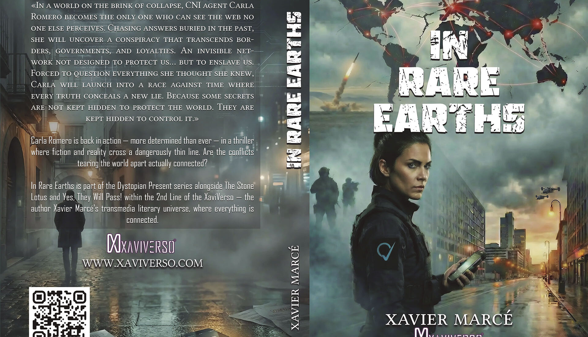 Cover design for In Rare Earths, a thriller book by Xavier Marce, part of Dystopian Present book series.